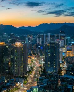 Seoul cityscape at dusk